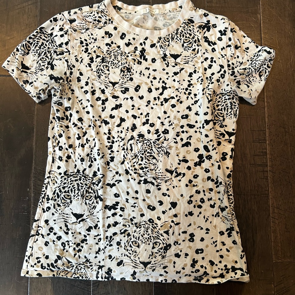 Z Supply Black and Tan Leopard Print Tee